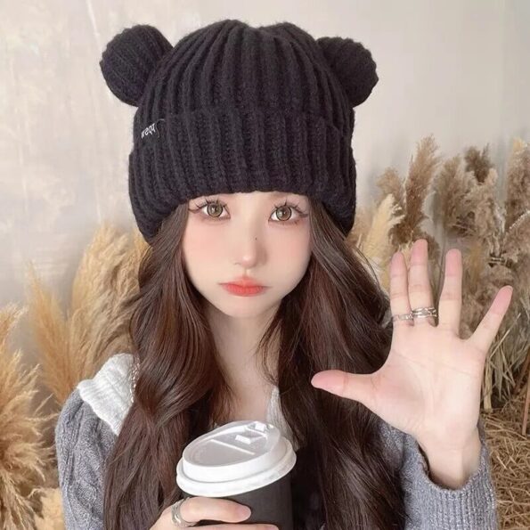 Y2K-Bear-Ears-Thicken-Hats-Women-Soft-Harajuku-Plush-Ear-Head-Protection-Cute-Knitted-Korean-Wool-5